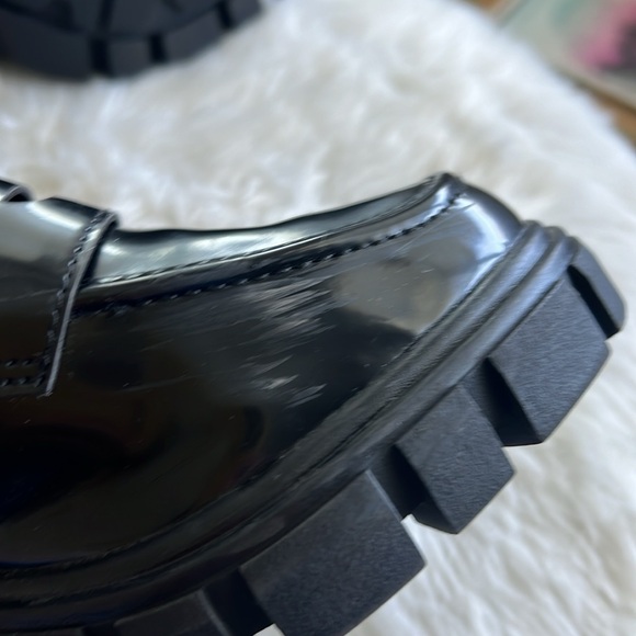 Crown Vintage Black Platform Heeled Loafers - 7 - Picture 7 of 9